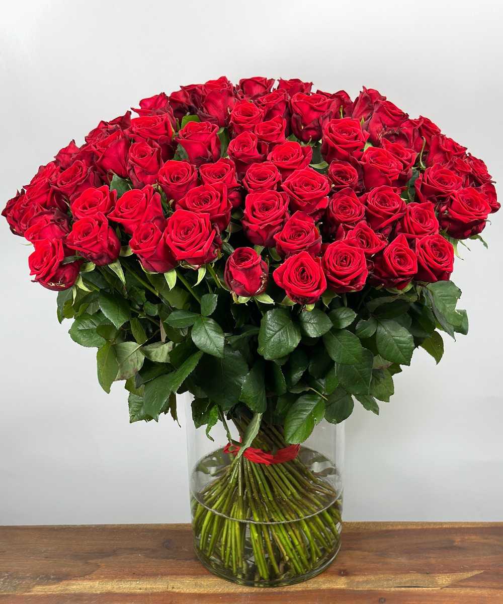 Red Naomi! Buy red roses 100 pieces? | 10 day warranty